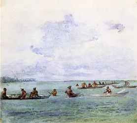 Une partie de pêche, Samoa, 1890